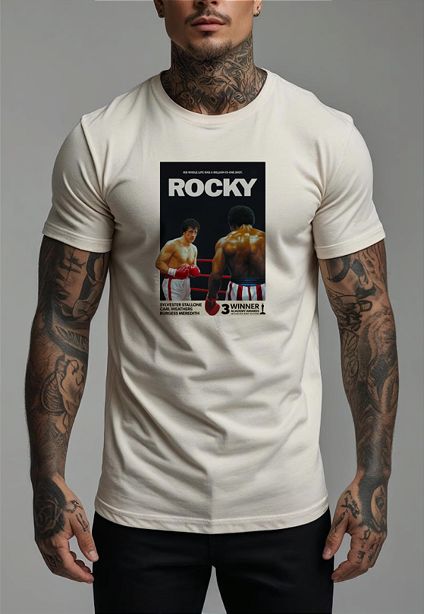 CAMISETA MASCULINA ALGODÃO PREMIUM - ROCKY