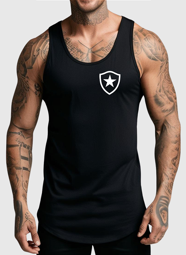 REGATA MASCULINA ALGODÃO PREMIUM - BOTAFOGO ESCUDO