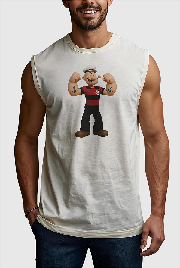 REGATA MACHÃO ALGODÃO PREMIUM - POPEYE FLAMENGO