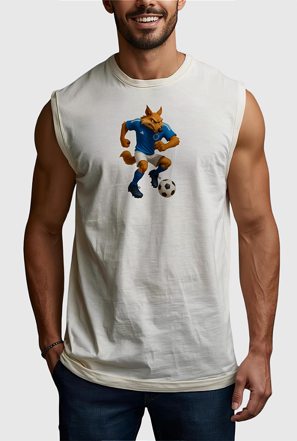 REGATA MACHÃO ALGODÃO PREMIUM - MASCOTE CRUZEIRO RAPOSA