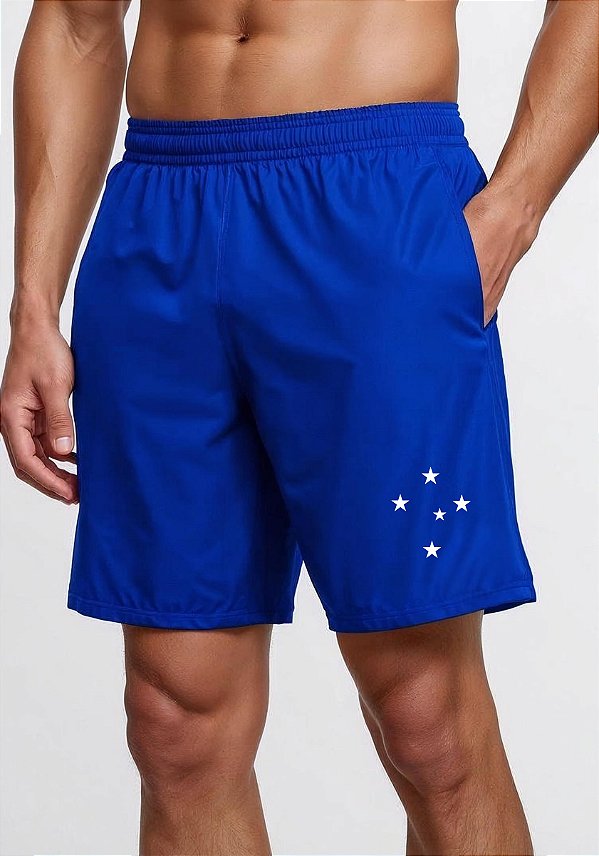 SHORT MASCULINO PRETO DRY FIT ACADEMIA COM BOLSO - CRUZEIRO