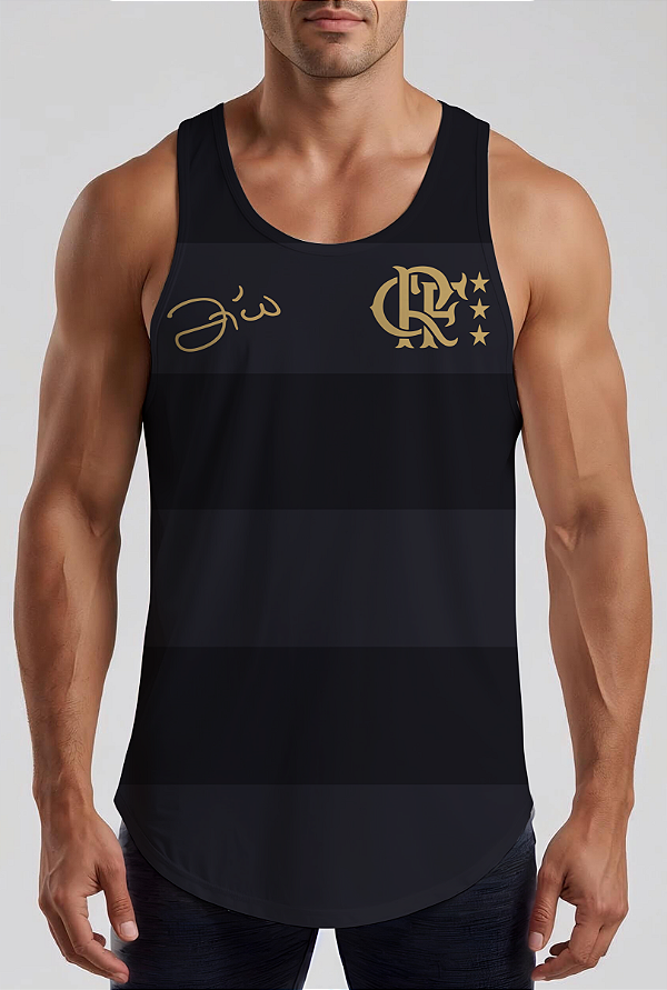 REGATA LANÇAMENTO FLAMENGO ZICO PRETA DRY FIT UV