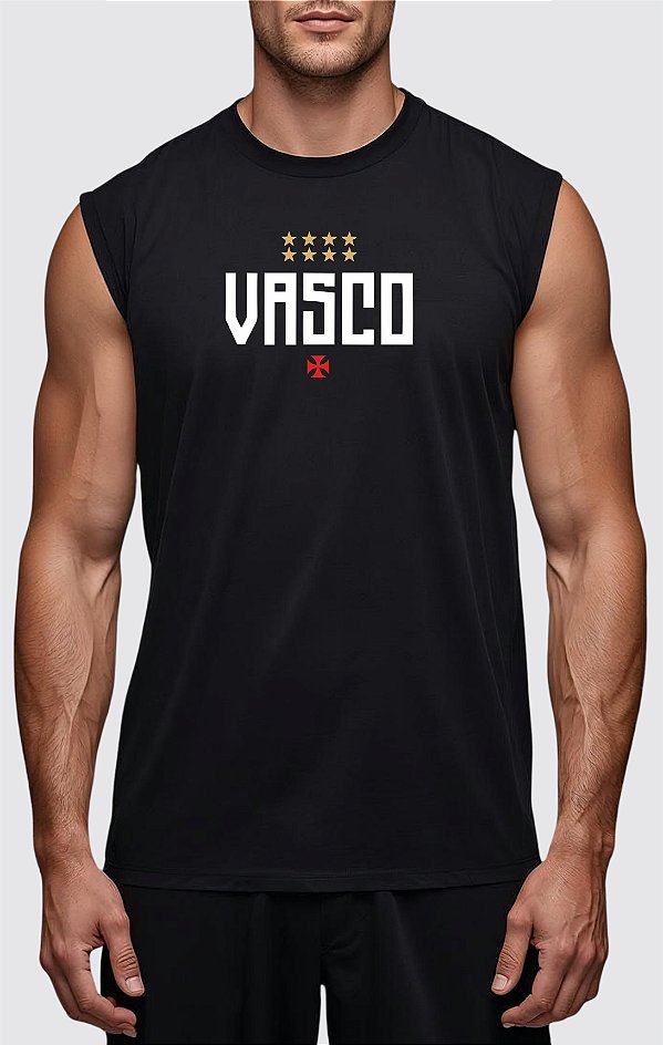 REGATA MACHÃO VASCO BLACK ALGODÃO PREMIUM | 🚀 ENVIO RÁPIDO