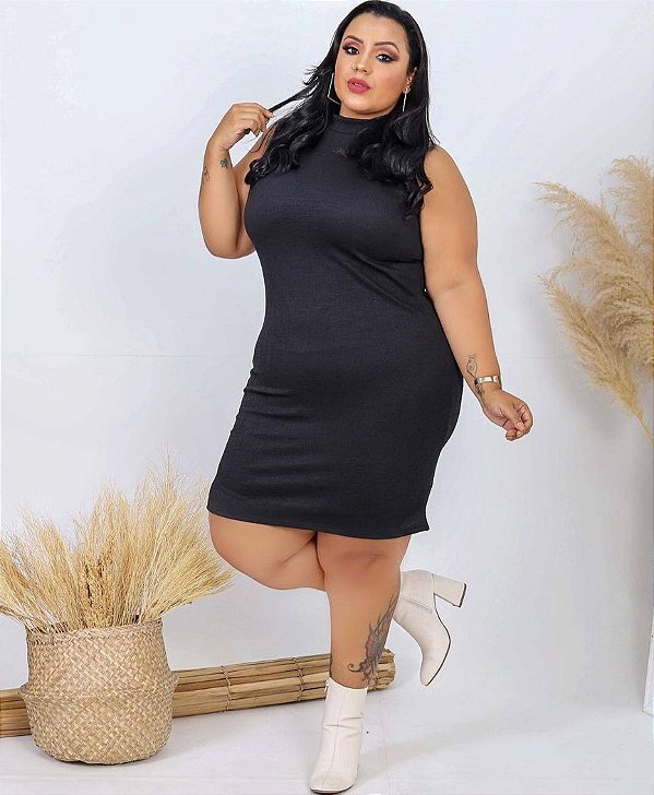VESTIDO JACQUARD LINHO PLUS