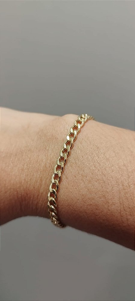 Pulseira Groumet Em Ouro 18k