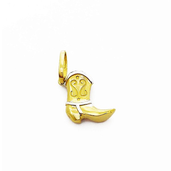 Pingente Bota Country Em Ouro 18k Berloque Sapato