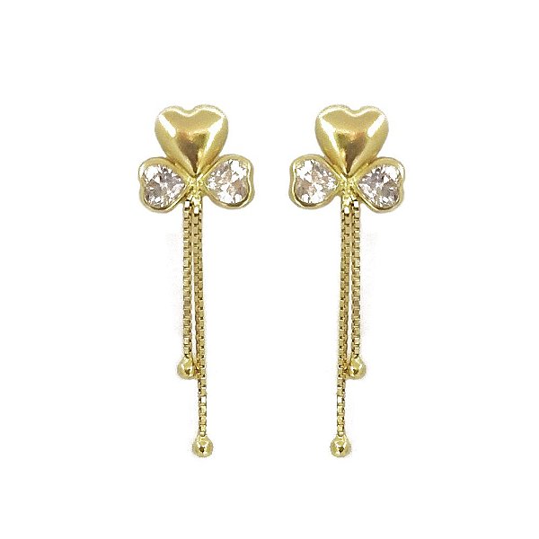 Brinco Em Ouro 18k Coração Com Veneziana