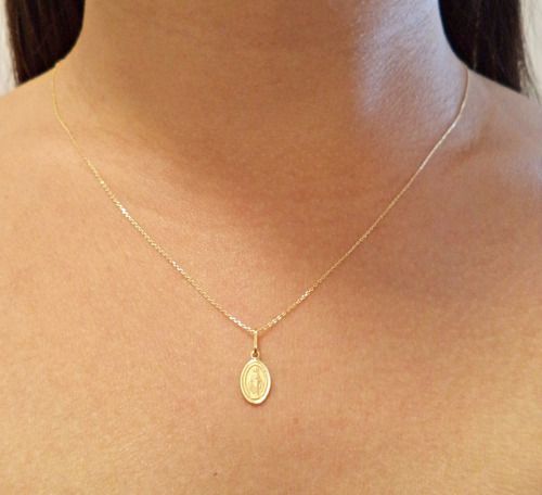 Corrente + Pingente Nossa Senhora Das Graças Oval 18k 0,750