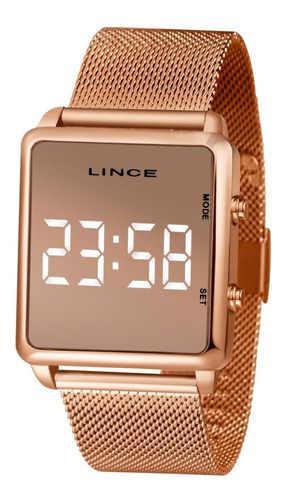 Relógio Lince Digital Led Rose Mdr4619l Bxrx