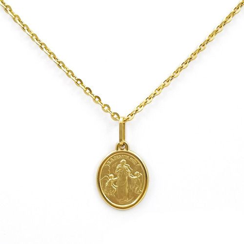 Corrente Com Pingente Nossa Senhora Desatadora Nós Ouro 18k