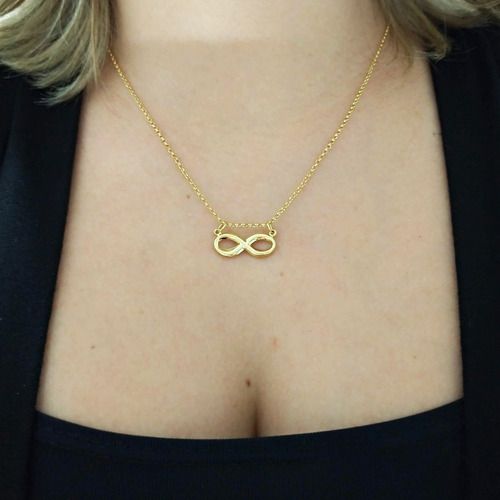 Pingente Infinito Em Ouro 18k Com Corrente Portuguesa 40cm