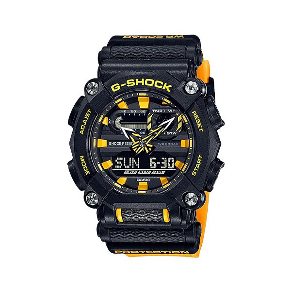 Relógio Casio G-Shock Preto e Amarelo GA-900A-1A9DR