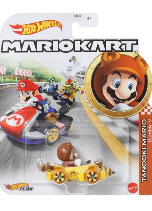 [ESTOQUE] HOT WHEELS MARIO KART GAME TANOOKI MARIO