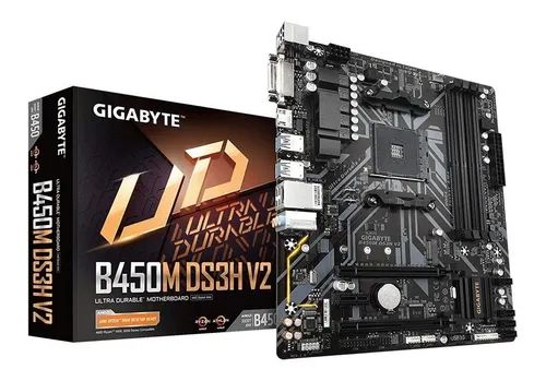 Placa Mãe Gigabyte B450m Ds3h V2 Ultra Durable, Ddr4, Matx