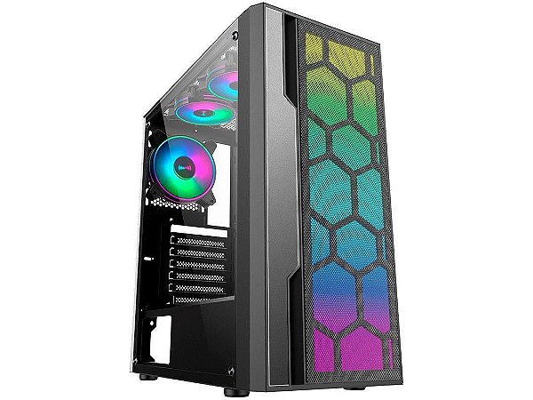 Gabinete Gamer k-mex Multiverso CG-02TT - RGB ATX Preto