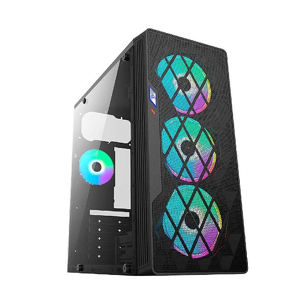 Gabinete Gamer Bluecase, Bg-037, Preto, S/ Fonte, Usb 3.0