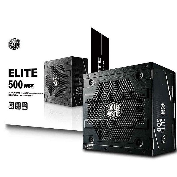 Fonte Cooler Master 500w, Elite V3 - Mpw-5001-acaan1