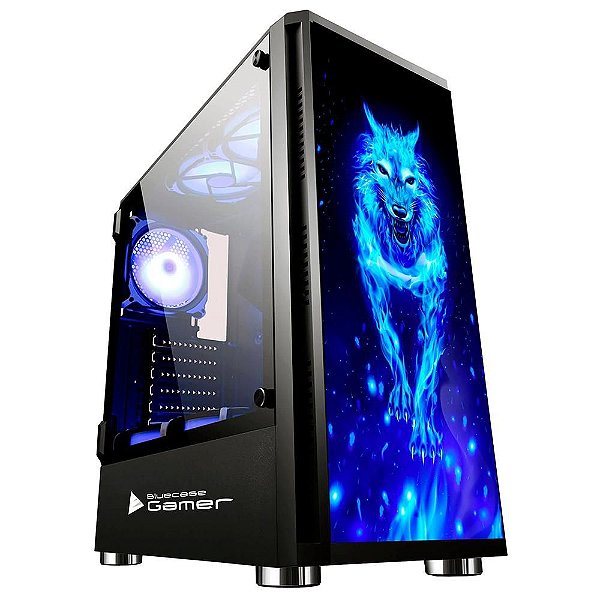 Gabinete Gamer Bluecase BG-026, Mid Tower, Lateral em Vidro - BG026GCASE