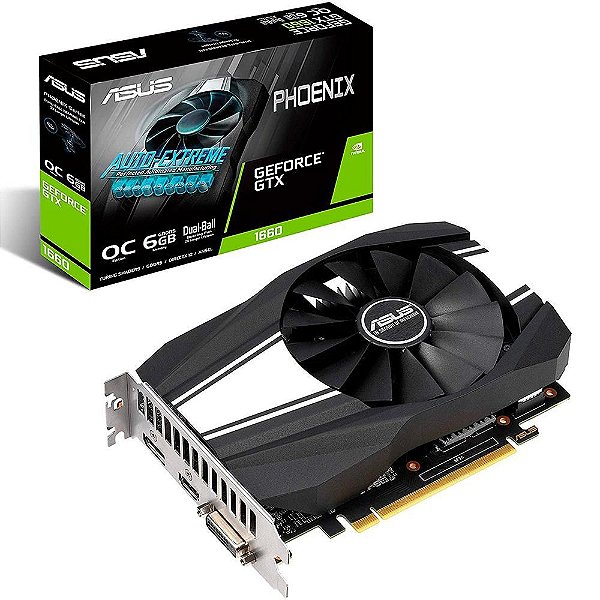 Placa de Vídeo Asus Phoenix NVIDIA GeForce GTX 1660 6GB, GDDR5 - PH-GTX1660-O6G