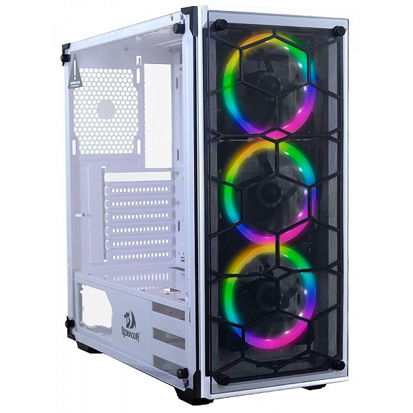 GABINETE GAMER REDRAGON WHEELJACK BRANCO, GC-606WH - SEM FAN