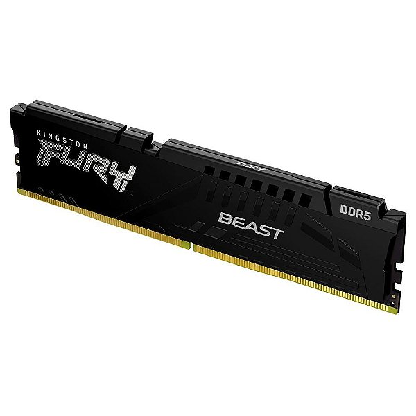 MEMÓRIA DE 16GB DDR5 5200MHZ FURY BEAST BLACK 1,25V 1RX8 288 PINOS PARA DESKTOP / GAMERS