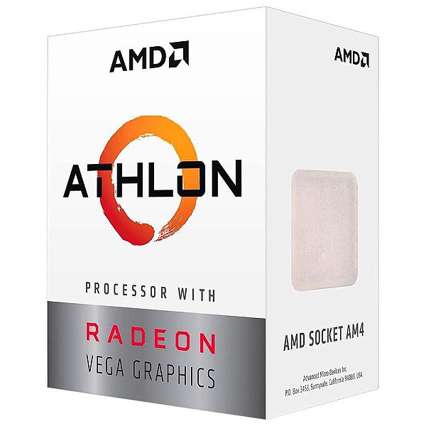 Processador AMD Athlon 3000G 3.5GHz, Dual Core/4-Thread, AM4, 5MB Cache, Radeon VEGA 3