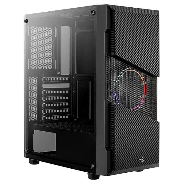 Gabinete Gamer Aerocool Menace Saturn FRGB, Mid Tower, RGB, com FAN, Lateral em Vidro - 70616