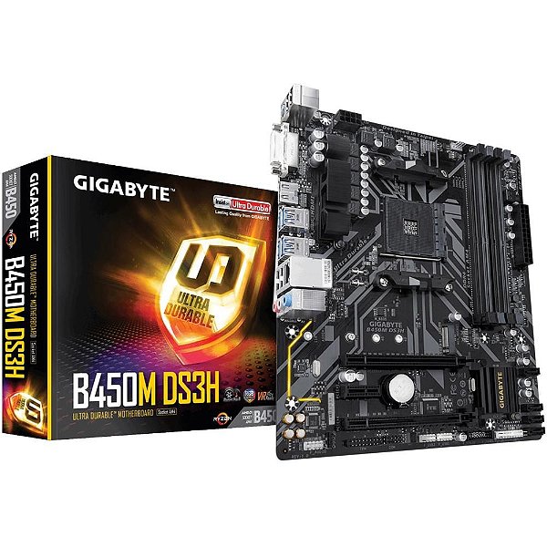 Placa-Mãe Gigabyte B450M DS3H, AMD, mATX, DDR4
