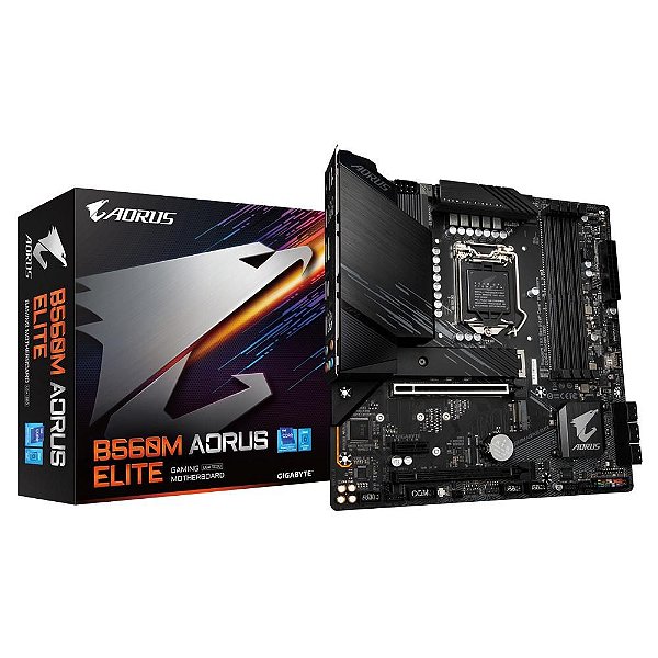 Placa Mãe Gigabyte B560M AORUS ELITE (rev. 1.0), LGA1200, Micro ATX, DDR4