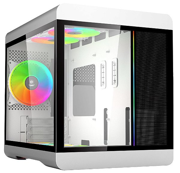 Gabinete Gamer Nexus Mercury Branco Alumínio Vidro Temperado S/ Fans Mid Tower