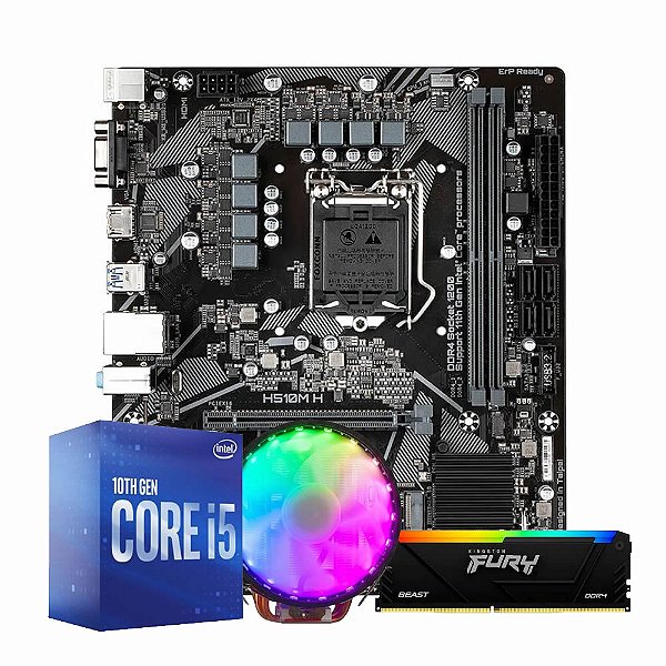 Kit Upgrade Líder, INTEL Core I5 10400, H510M DDR4, 8GB DDR4, Cooler RGB