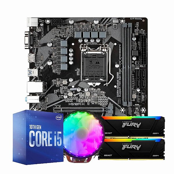 Kit Upgrade Líder Intel Core I5 10400 H510M DDR4 16GB DDR4 AirCooler RGb