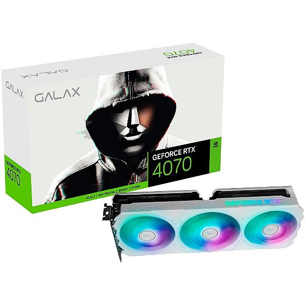 Placa de Vídeo RTX 4070 EX Gamer White GALAX NVIDIA GeForce, 12 GB GDDR6X, DLSS, Ray Tracing, Branco