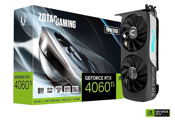 Placa de Vídeo ZOTAC GAMING GeForce RTX 4060 Ti 8GB Twin Edge