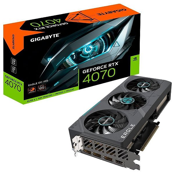 Placa de Vídeo Gigabyte NVIDIA RTX 4070, 12GB, Windforce Cooling System, RGB Fusion, Performance AI-Driven