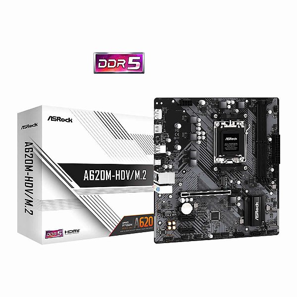 Placa Mãe ASRock A620M-HDV/M.2+ Socket AM5 / DDR5