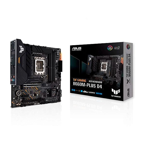 Placa Mãe Asus TUF Gaming B660M-PLUS D4, Intel LGA 1700, mATX, DDR4, RGB