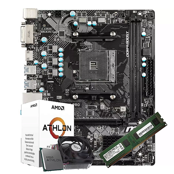 Kit Upgrade Líder, AMD Athlon 3000G, A320M DDR4, 8gb ddr4
