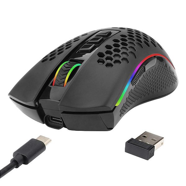 Mouse Gamer Sem Fio Redragon Storm Pro, Wireless, Preto - M808-KS