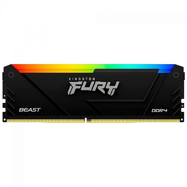 Memória Kingston Fury Beast RGB, 16GB, 3200MHz, DDR4, CL16, Preto - KF432C16BB12A/16