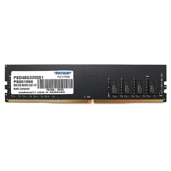 Memória Patriot Signature Line, 8GB, 3200MHz, DDR4, CL22, 1.2V - PSD48G320081