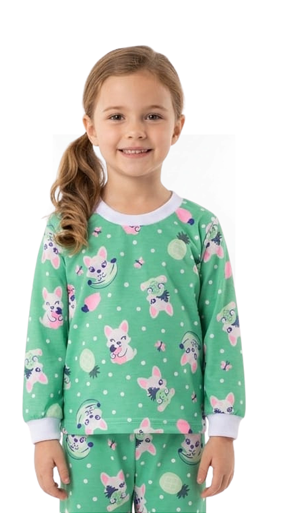 Ref. 10131 Pijama longo em malha estampada