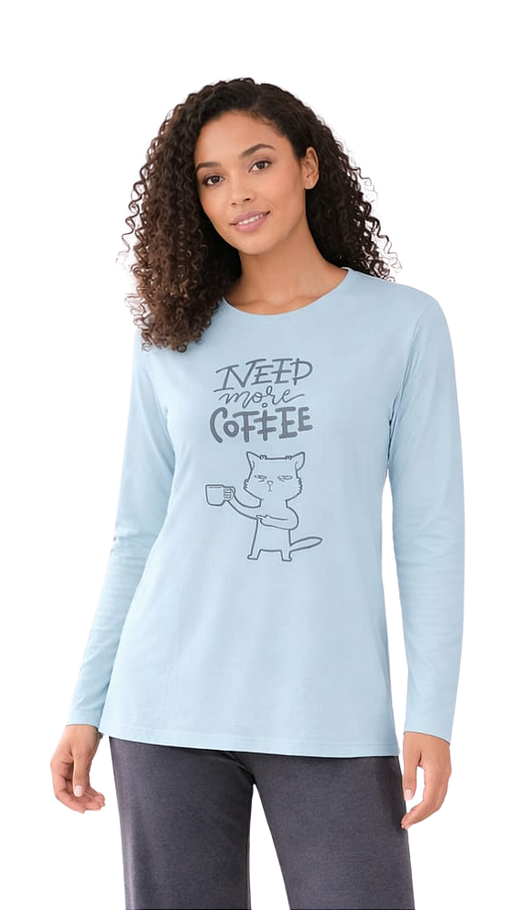 Ref. 10230 Pijama feminino longo em malha