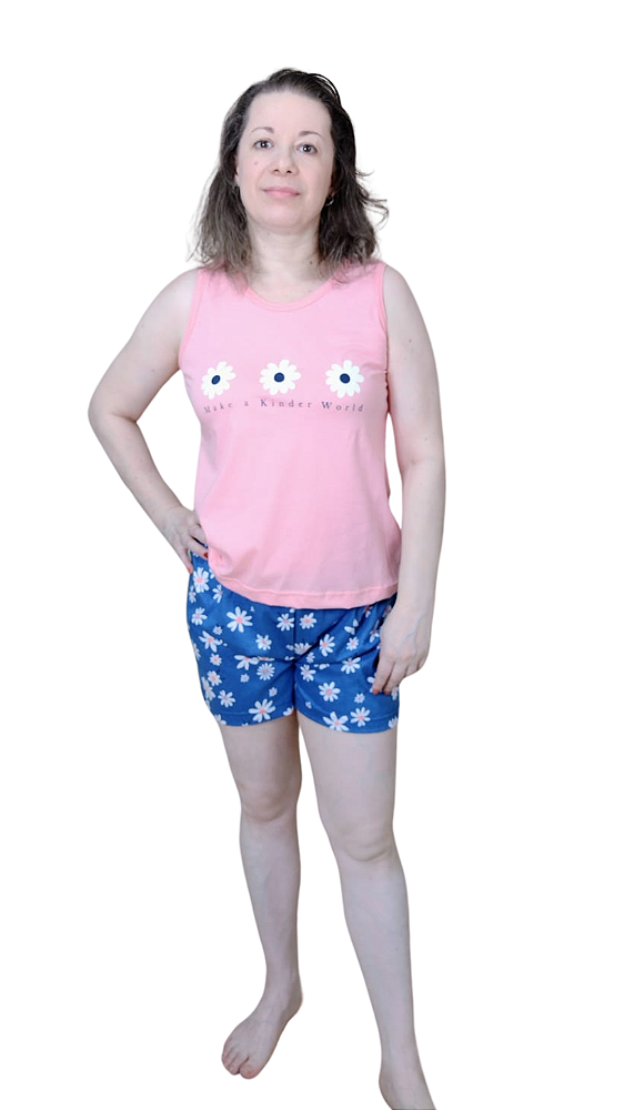 Ref. 6096 Pijama feminino regata com shorts