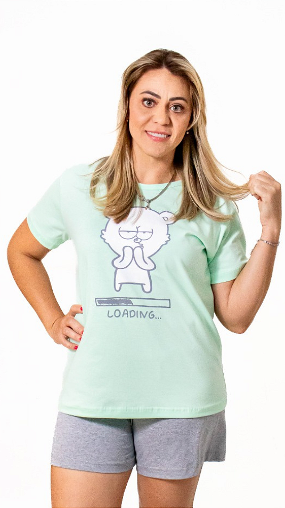 Ref. 6063 Pijama Feminino manga curta com shorts