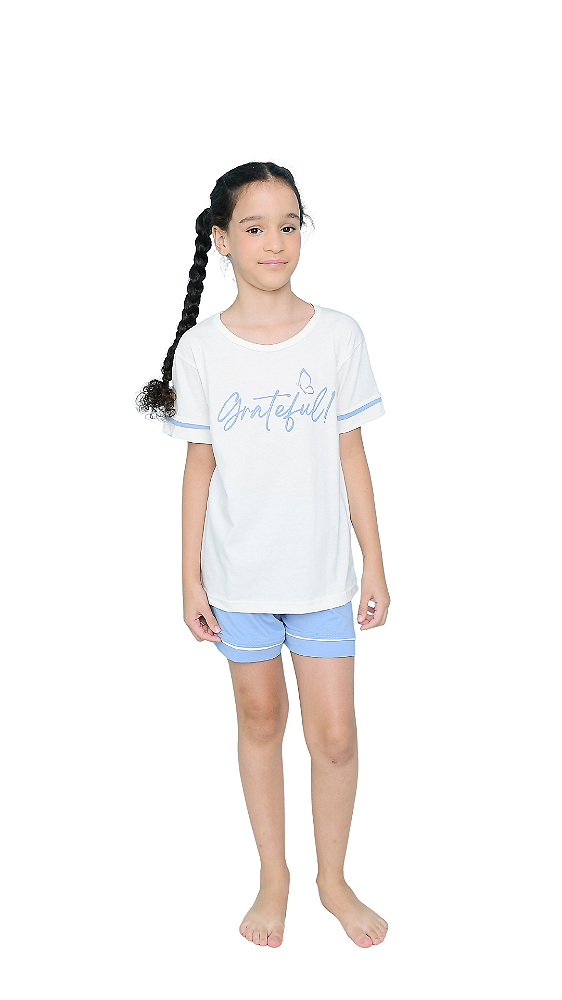 Ref. 4037 Pijama infantil feminino curto - Grateful