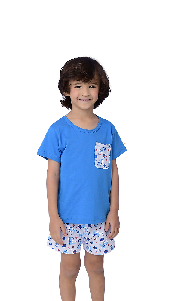 Ref. 1842 Pijama com Dino artesanal