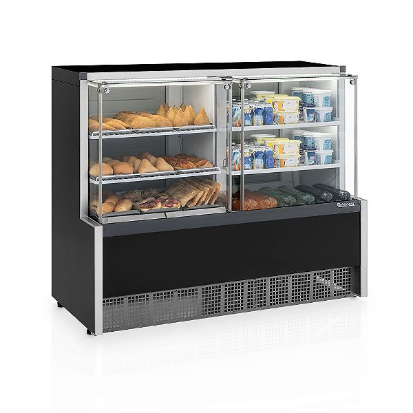 Balcão Para Lanchonete Estufa/Refrigerada Linha Aurora GQRA 140R PR - Gelopar