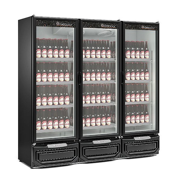 Refrigerador Expositor para Cervejas Conveniência 3 Portas vidro GCBC 1450 PR - Gelopar