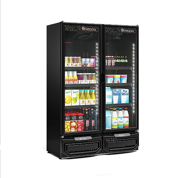 Refrigerador Vertical Conveniência Linha Black 2 Portas GCVR 950 LB PR - Gelopar